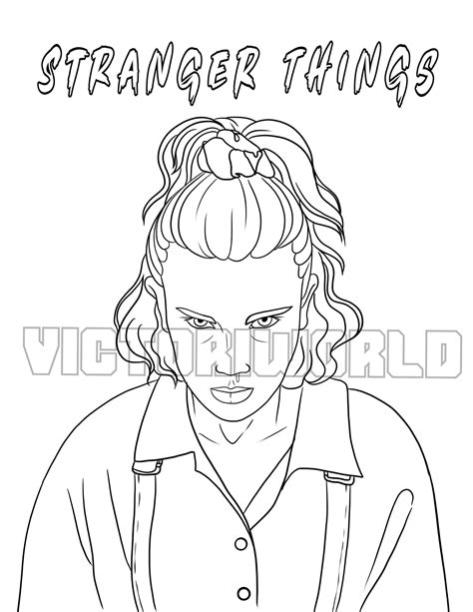 Eleven-Stranger Things-Coloring Page - Digital coloring: Dibujar Fácil, dibujos de A 11 De Stranger Things, como dibujar A 11 De Stranger Things paso a paso para colorear