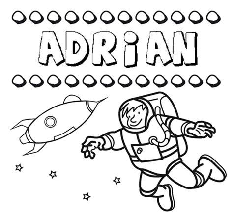 Dibujo con el nombre Adrián para colorear. pintar e imprimir: Dibujar y Colorear Fácil, dibujos de A Adrian, como dibujar A Adrian para colorear e imprimir