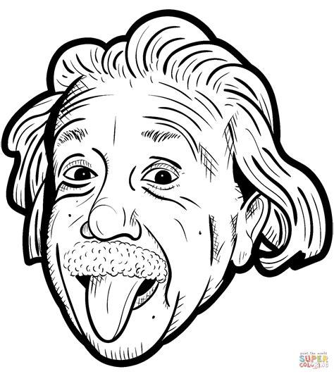 Dibujo de Albert Einstein con la lengua de fuera para: Aprende a Dibujar y Colorear Fácil, dibujos de A Albert Einstein, como dibujar A Albert Einstein para colorear e imprimir