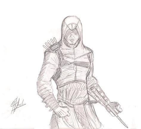 Assassins Creed Altair Sketch Sketch Coloring Page: Dibujar y Colorear Fácil, dibujos de A Altair, como dibujar A Altair paso a paso para colorear