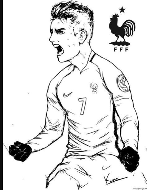 Griezmann Soccer Player Coloring Page | Sports coloring: Aprende a Dibujar Fácil, dibujos de A Antoine Griezmann, como dibujar A Antoine Griezmann para colorear e imprimir