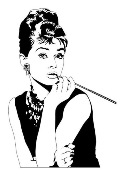 Dibujo para colorear Audrey Hepburn en 2019 | Dibujo de: Aprende a Dibujar y Colorear Fácil con este Paso a Paso, dibujos de A Audrey Hepburn, como dibujar A Audrey Hepburn para colorear e imprimir