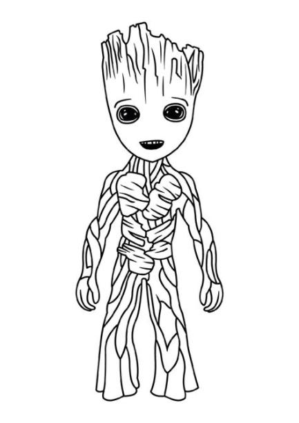 Baby Groot Coloring Page Printable | K5 Worksheets: Dibujar Fácil con este Paso a Paso, dibujos de A Baby Groot, como dibujar A Baby Groot para colorear