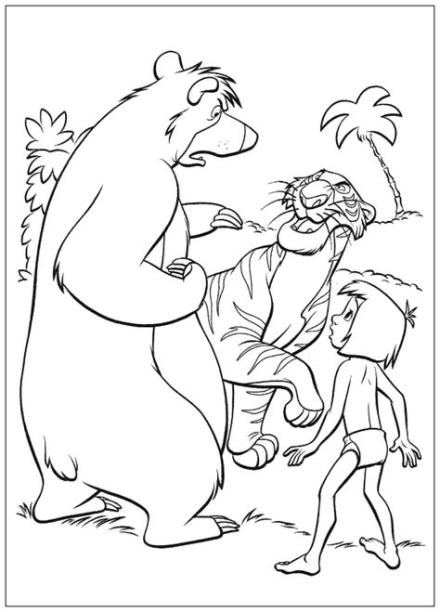 Dibujo para colorear - Enfurecido Baloo: Aprende a Dibujar y Colorear Fácil, dibujos de A Bagheera, como dibujar A Bagheera para colorear