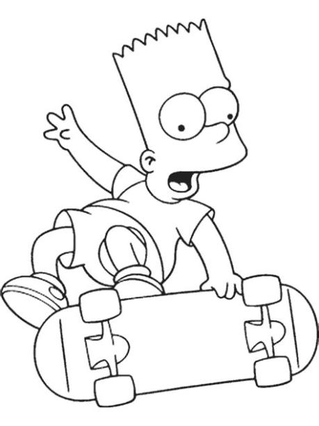 Dibujo de Bart Simpson en Skate – Dibujos para Colorear: Aprender como Dibujar Fácil, dibujos de A Bart Simpson En Patineta, como dibujar A Bart Simpson En Patineta paso a paso para colorear