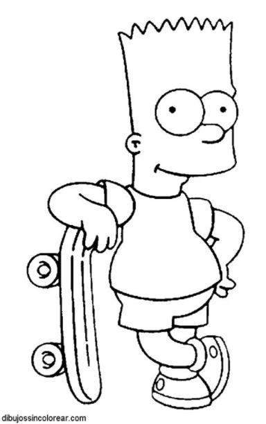 Dibujos Sin Colorear: Dibujos de Bart Simpson (Los: Dibujar Fácil, dibujos de A Bart Simson, como dibujar A Bart Simson paso a paso para colorear