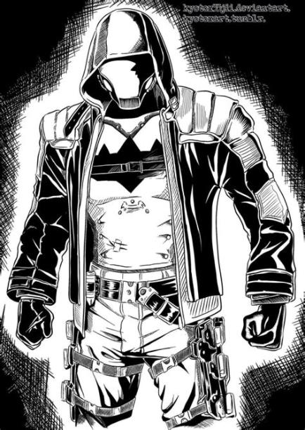 Red Hood Arkham Knight- Tinta y tramado by Kyotox33JDI on: Dibujar y Colorear Fácil con este Paso a Paso, dibujos de A Batman Arkham Knight, como dibujar A Batman Arkham Knight para colorear