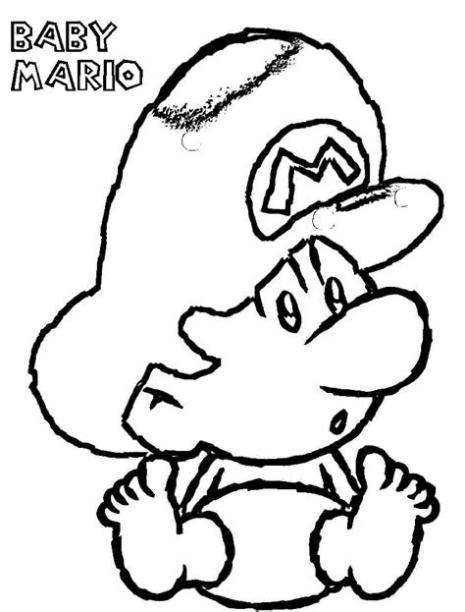 Imagenes para colorear de mario bross bebé - Imagui: Dibujar Fácil, dibujos de A Bebe Mario, como dibujar A Bebe Mario para colorear