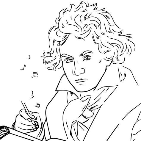 Beethoven para niños: Aprender a Dibujar Fácil, dibujos de A Beethoven, como dibujar A Beethoven para colorear e imprimir