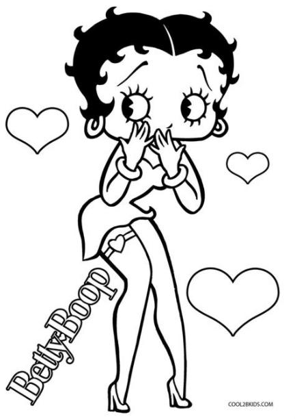 Dibujos de Betty Boop para colorear - Páginas para: Dibujar y Colorear Fácil con este Paso a Paso, dibujos de A Betty Boop, como dibujar A Betty Boop para colorear e imprimir