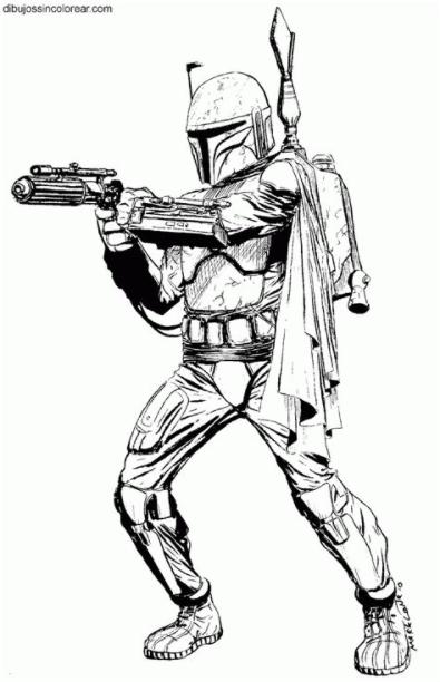 Dibujos de Boba Fett (Star Wars - La Guerra de las: Dibujar Fácil, dibujos de A Boba Fett, como dibujar A Boba Fett para colorear e imprimir
