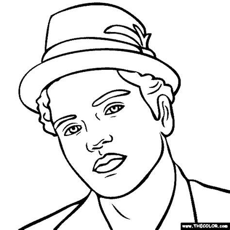 Celebrities Online Coloring Pages | TheColor.com: Aprender como Dibujar Fácil con este Paso a Paso, dibujos de A Bruno Mars, como dibujar A Bruno Mars para colorear