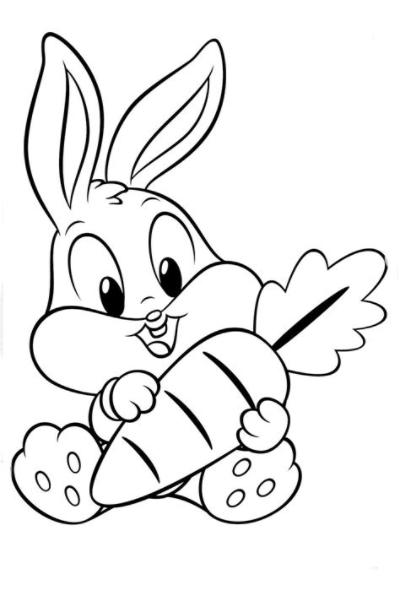 Dibujos de Bugs Bunny Bebe para colorear. pintar e: Aprender como Dibujar Fácil, dibujos de A Bugs Bunny Bebe, como dibujar A Bugs Bunny Bebe para colorear e imprimir