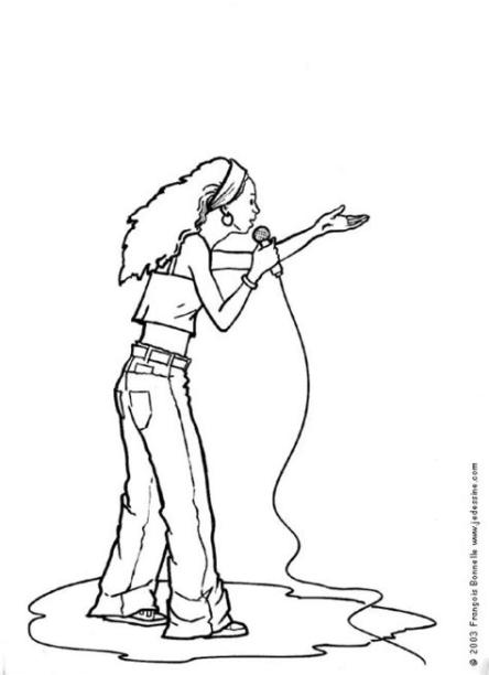 Dibujos para colorear la cantante - es.hellokids.com: Dibujar y Colorear Fácil, dibujos de A Cantantes, como dibujar A Cantantes paso a paso para colorear