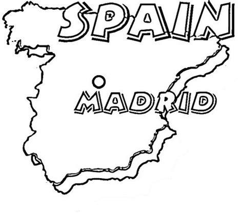 Mapa de España. Su capital es Madrid. Dibujo para: Dibujar Fácil, dibujos de A Capi, como dibujar A Capi para colorear e imprimir