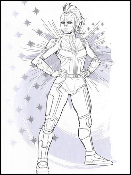Dibujos para Colorear Capitana Marvel 7: Dibujar Fácil, dibujos de A Capitana Marvel, como dibujar A Capitana Marvel para colorear
