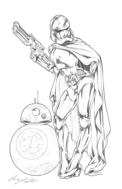 Star Wars La Guerra de las Galaxias スターウォーズ: Dibujar y Colorear Fácil, dibujos de A Captain Phasma, como dibujar A Captain Phasma para colorear