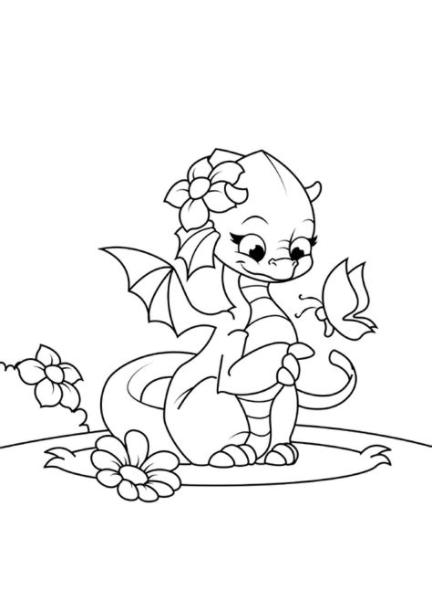 Dibujo para colorear niña dragón con mariposa - Dibujos: Aprender a Dibujar Fácil con este Paso a Paso, dibujos de A Capy, como dibujar A Capy para colorear
