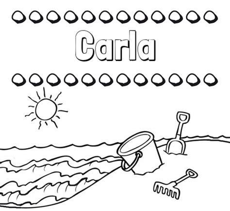 Nombre Carla: Nombres en la playa: dibujos para colorear: Aprende a Dibujar Fácil, dibujos de A Carla Laubalo, como dibujar A Carla Laubalo para colorear e imprimir