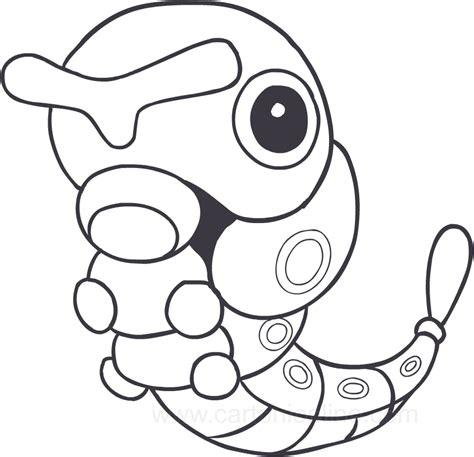Dibujo de Caterpie de los Pokemon para colorear: Dibujar y Colorear Fácil con este Paso a Paso, dibujos de A Caterpie, como dibujar A Caterpie para colorear e imprimir