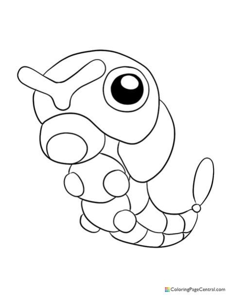 Pokemon - Caterpie Coloring Page | Coloring Page Central: Aprender a Dibujar Fácil con este Paso a Paso, dibujos de A Caterpie, como dibujar A Caterpie para colorear