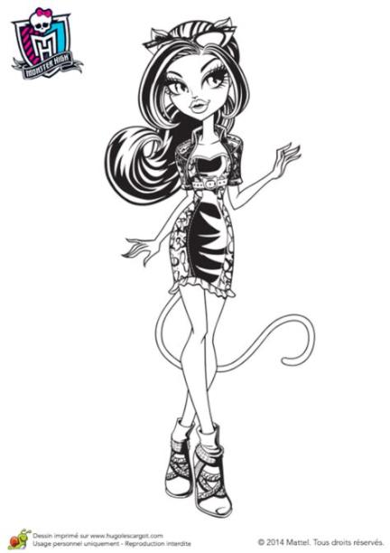 Coloriage monster high catty noir | Monster high para: Dibujar Fácil, dibujos de A Catty Noir, como dibujar A Catty Noir paso a paso para colorear