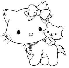CHARMMY KITTY Coloriage | SANRIO Characters | Monitos: Aprender como Dibujar Fácil, dibujos de A Charmmy Kitty, como dibujar A Charmmy Kitty para colorear e imprimir