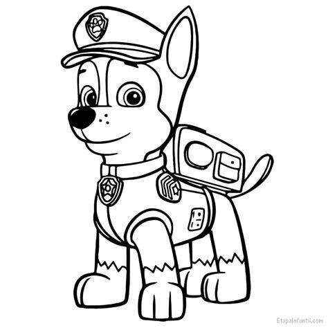 Dibujos de La Patrulla Canina para colorear - Etapa Infantil: Dibujar Fácil, dibujos de A Chase De La Patrulla Canina, como dibujar A Chase De La Patrulla Canina paso a paso para colorear