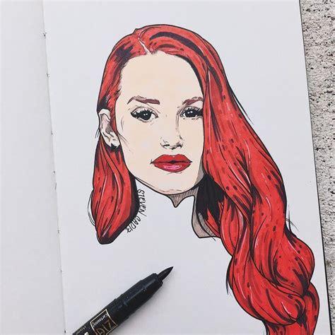 Image result for riverdale fan art #ad | Riverdale. Art: Aprender como Dibujar Fácil, dibujos de A Cheryl Blossom, como dibujar A Cheryl Blossom para colorear e imprimir