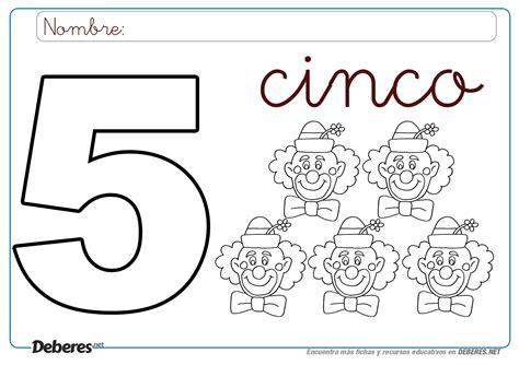 Ficha del número cinco para imprimir y colorear: Dibujar y Colorear Fácil, dibujos de A Cinco, como dibujar A Cinco para colorear e imprimir