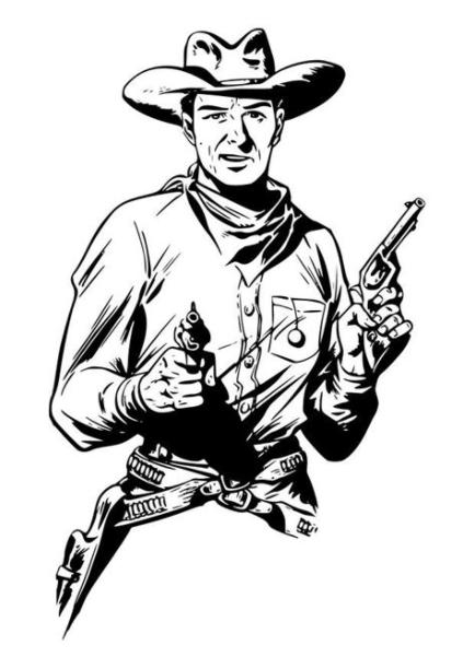 Dibujo para colorear vaquero - Dibujos Para Imprimir: Aprender como Dibujar Fácil con este Paso a Paso, dibujos de A Clint Eastwood, como dibujar A Clint Eastwood paso a paso para colorear