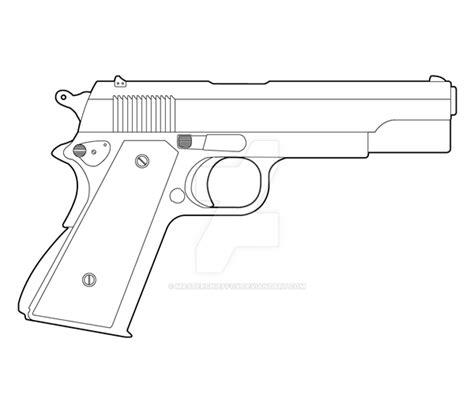Colt M1911 Lineart by MasterChiefFox on DeviantArt: Aprende a Dibujar y Colorear Fácil con este Paso a Paso, dibujos de A Colt, como dibujar A Colt para colorear