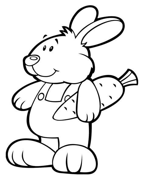 Dibujo para colorear - Conejo con la zanahoria: Dibujar y Colorear Fácil con este Paso a Paso, dibujos de A Conejo, como dibujar A Conejo para colorear