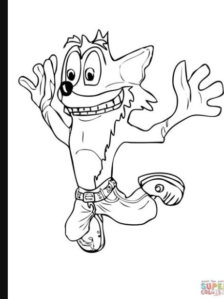 Dibujo de Crash Bandicoot Saltando para colorear | Dibujos: Dibujar Fácil, dibujos de A Crash Bandicoot, como dibujar A Crash Bandicoot para colorear e imprimir