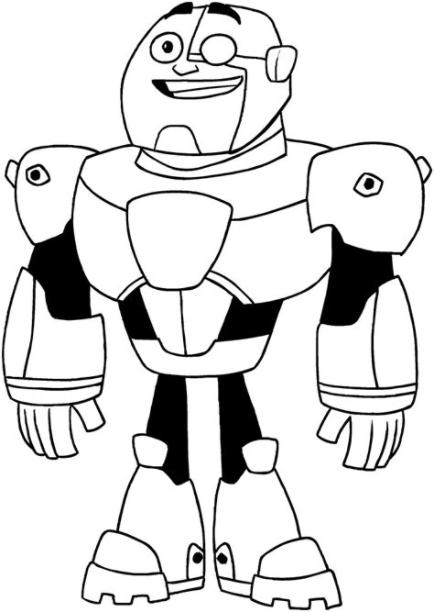 Dibujo de Cyborg de los Teen Titans Go para colorear: Dibujar y Colorear Fácil con este Paso a Paso, dibujos de A Cyborg, como dibujar A Cyborg paso a paso para colorear