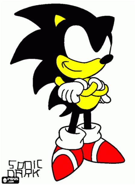 sonic dark para colorear. sonic dark para imprimir: Dibujar y Colorear Fácil, dibujos de A Dark Sonic, como dibujar A Dark Sonic para colorear