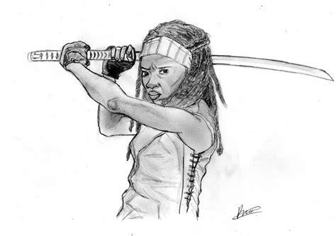 Michonne The Walking Dead por Rauldump | Dibujando: Dibujar y Colorear Fácil, dibujos de A Daryl, como dibujar A Daryl paso a paso para colorear