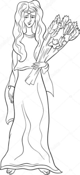 Página para colorear demeter diosa griega vector: Aprende a Dibujar Fácil con este Paso a Paso, dibujos de A Demeter, como dibujar A Demeter para colorear e imprimir