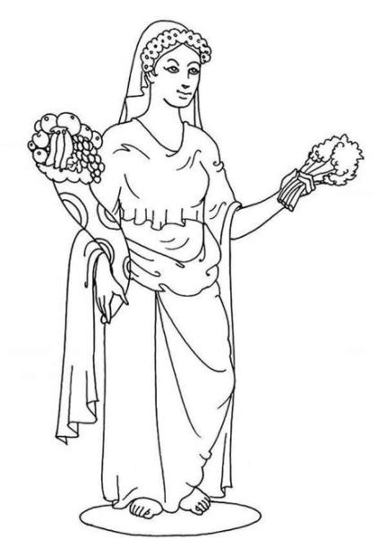 12 Pics Of Printable Coloring Pages For Greek Gods And: Dibujar y Colorear Fácil, dibujos de A Demeter, como dibujar A Demeter paso a paso para colorear