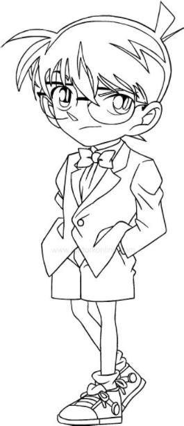 Dibujos de Detective Conan para colorear: Aprende como Dibujar Fácil con este Paso a Paso, dibujos de A Detective Conan, como dibujar A Detective Conan para colorear e imprimir