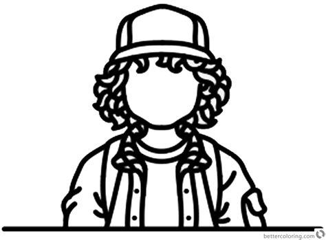 Stranger Things Coloring Pages No Face Dustin Henderson by: Aprende a Dibujar Fácil, dibujos de A Dustin De Stranger Things, como dibujar A Dustin De Stranger Things paso a paso para colorear