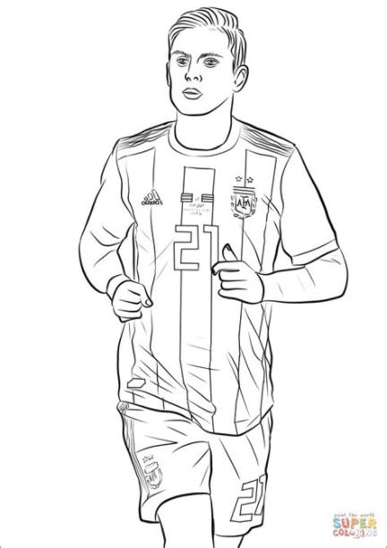 Paulo Dybala | Super Coloring | Dibujos de futbol. Dibujos: Aprender a Dibujar Fácil, dibujos de A Dybala, como dibujar A Dybala paso a paso para colorear