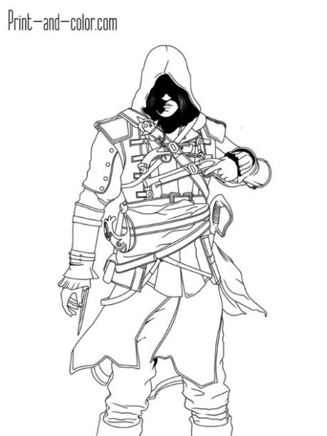 Edward James Kenway (Assassin's Creed 4 Black Flag) in: Dibujar y Colorear Fácil, dibujos de A Edward Kenway, como dibujar A Edward Kenway para colorear e imprimir