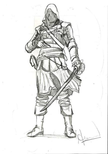 Assassins Creed 4: Edward Kenway Sketch by aniket210696 on: Dibujar y Colorear Fácil, dibujos de A Edward Kenway, como dibujar A Edward Kenway para colorear
