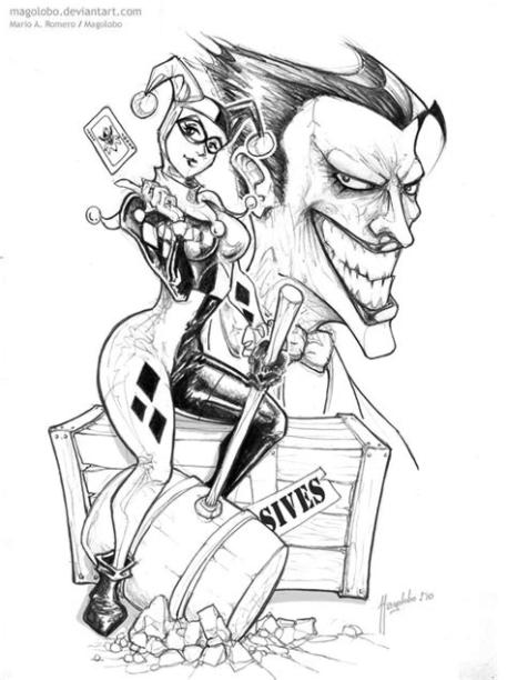 Harley Queen _ Joker by Magolobo on DeviantArt: Aprende como Dibujar Fácil, dibujos de A El Joker Escuadron Suicida, como dibujar A El Joker Escuadron Suicida para colorear