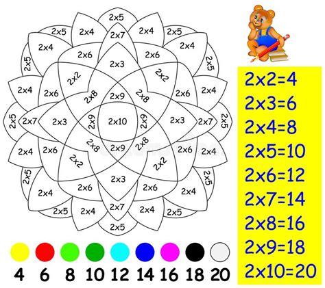 Ejercicio Para Los Niños Con La Multiplicación Por Dos: Dibujar y Colorear Fácil, dibujos de A Escala 1 20, como dibujar A Escala 1 20 para colorear