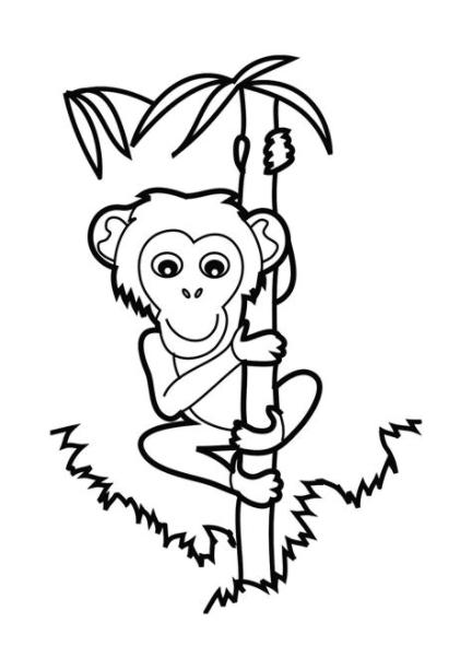 Dibujos de Escalada de Mono para Colorear. Pintar e: Dibujar y Colorear Fácil con este Paso a Paso, dibujos de A Escla, como dibujar A Escla para colorear e imprimir