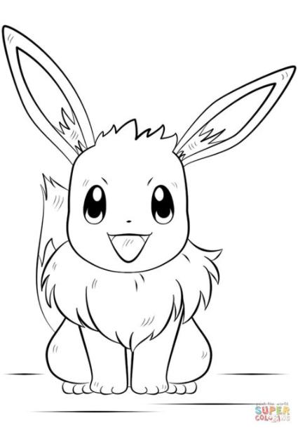 Dibujo de Pokémon Eevee para colorear | Dibujos para: Aprender como Dibujar y Colorear Fácil, dibujos de A Evee, como dibujar A Evee para colorear