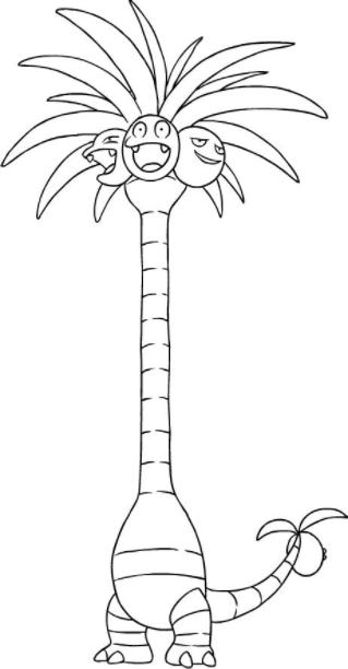 Dibujo de Alolan Exeggutor de los Pokémon Sol y Luna para: Dibujar Fácil con este Paso a Paso, dibujos de A Exeggutor, como dibujar A Exeggutor para colorear e imprimir
