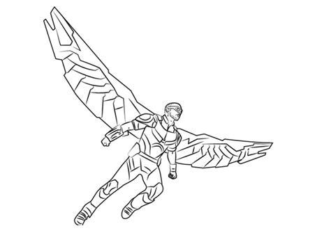 Dibujos para colorear: Falcon imprimible. gratis. para los: Aprender como Dibujar Fácil con este Paso a Paso, dibujos de A Falcon De Marvel, como dibujar A Falcon De Marvel para colorear